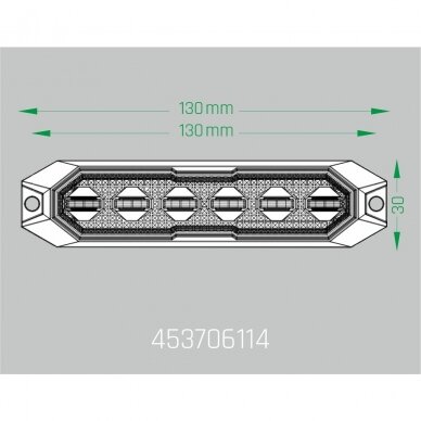 LED warning light blue, 6 LED flash, (15 functions), fixed screws, glued; with synchronization, 12W, 12/24V 3