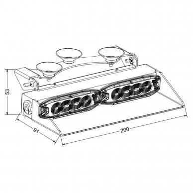 LED švyturėlis oranžinis; 12/24V; 3 siurbtukų tvirtinimas ant stiklo; ECE R65, ECE R10 4