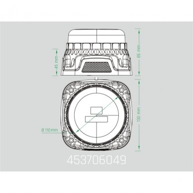 LED warning light with back up alarm (screwed) 12-24 V 6