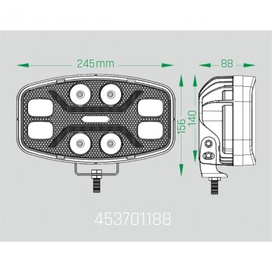 LED žibintas 80W 5500lm vairavimo spindulio + gabaritinė šviesa , dviejų spalvų 9