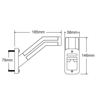 LED žibintas ragas dešinės pusės 12-24V 3