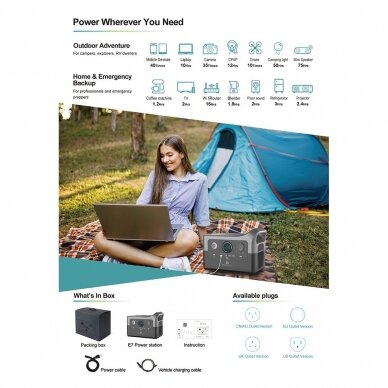 Portable Power Station E7 700W 504Wh 10