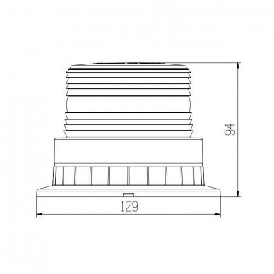 LED magnetic mount micro dome beacon, 12-24V 5