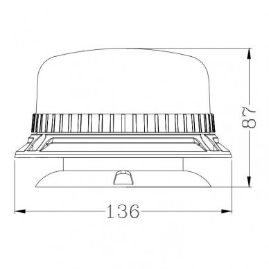 Sertifikuotas LED švyturėlis oranžinis su magnetiniu padu ECE-R65, R10 12V-24V 6