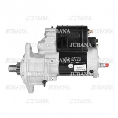 Starteris JUBANA 12V 2,8kW; JCB, LANDINI, URSUS, MF, PERKINS 3