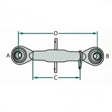 Top link assemly (kit) KUBOTA, ISEKI (long) 1