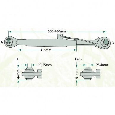 Traukė centrinė John Deere 20, 30, 40, 45, 50 1