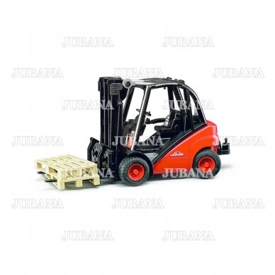 BRUDER toy Linde fork lift H30D with 2 pallets