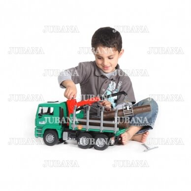 BRUDER toy MAN Timber truck with loading crane 7