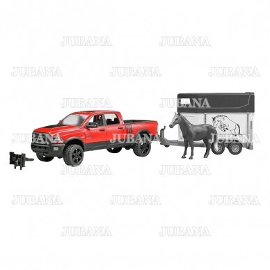 BRUDER toy RAM 2500 Power Wagon with horse trailer and horse 1