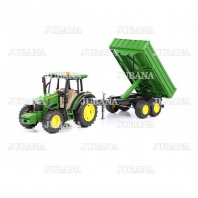 BRUDER toy John Deere 5115 M with tipping trailer 2