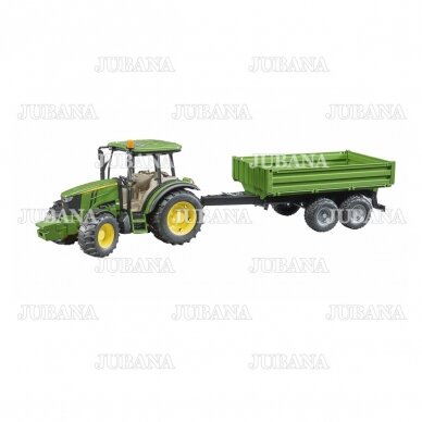 Žaislas BRUDER traktorius John Deere 5115M su priekaba