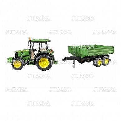 BRUDER toy John Deere 5115 M with tipping trailer 1